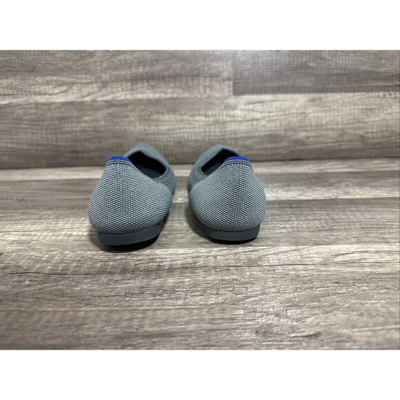 Rothys The Point Flats Cloud Gray Birdseye Knit Slip On Shoe Womans 7 Used - Picture 7 of 14
